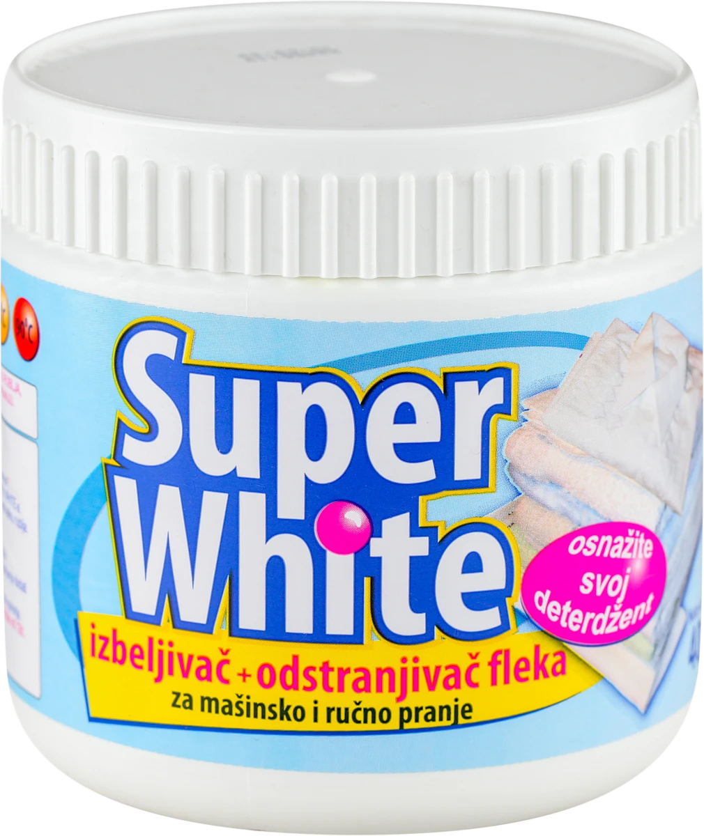 Super White izbeljivač i odstranjivač fleka, 400 g