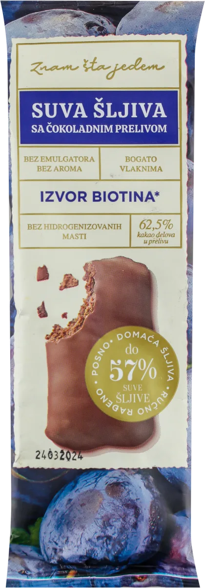 SUVA ŠLJIVA SA ČOKOLADNIM PRELIVOM - desert, 90 g