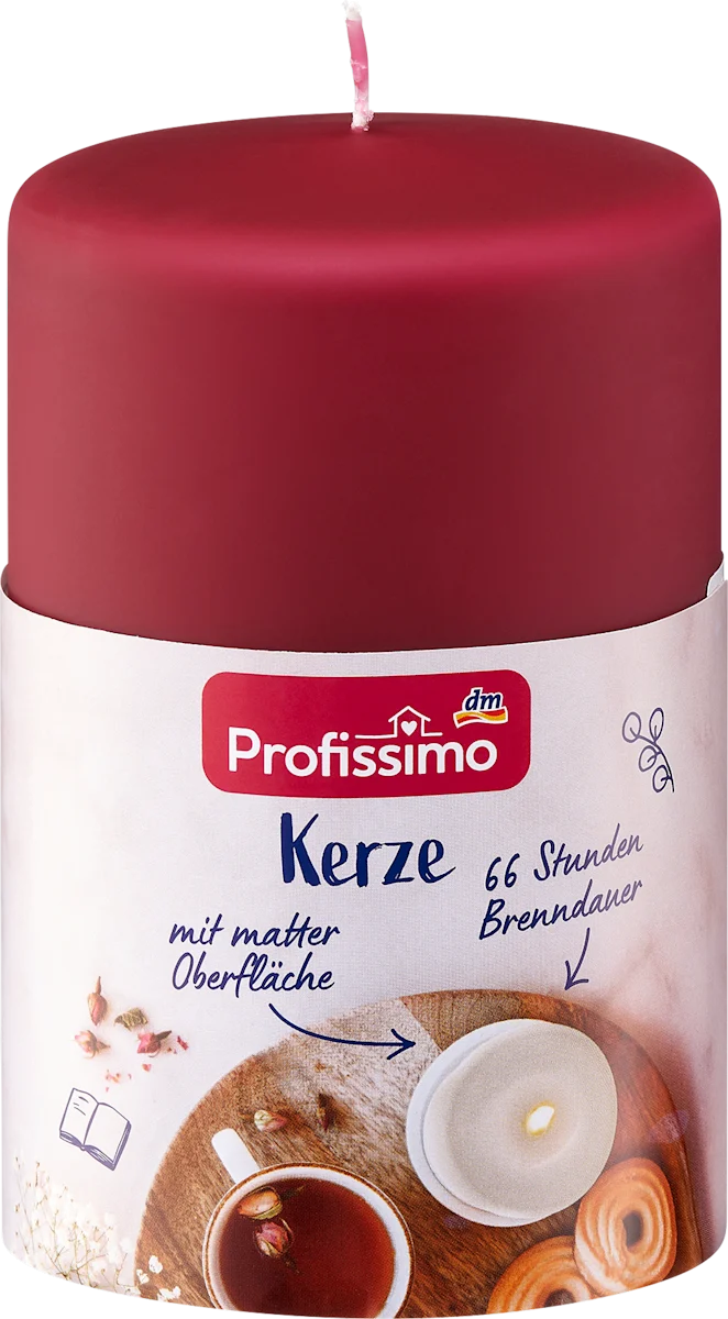 Sveća mat, bordo 120/80, 1 kom