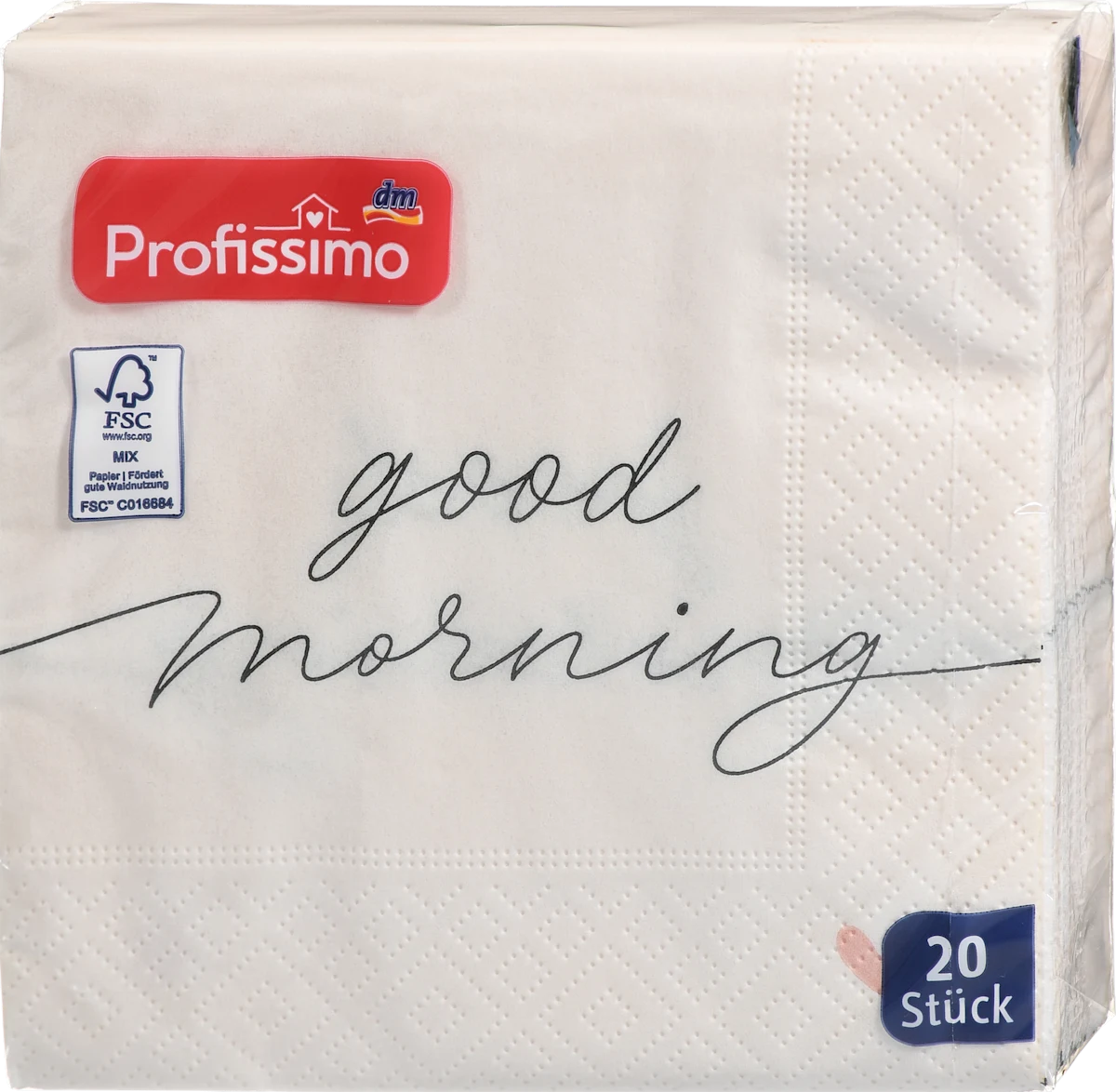 Troslojne salvete sa natpisom good morning,..., 20 kom