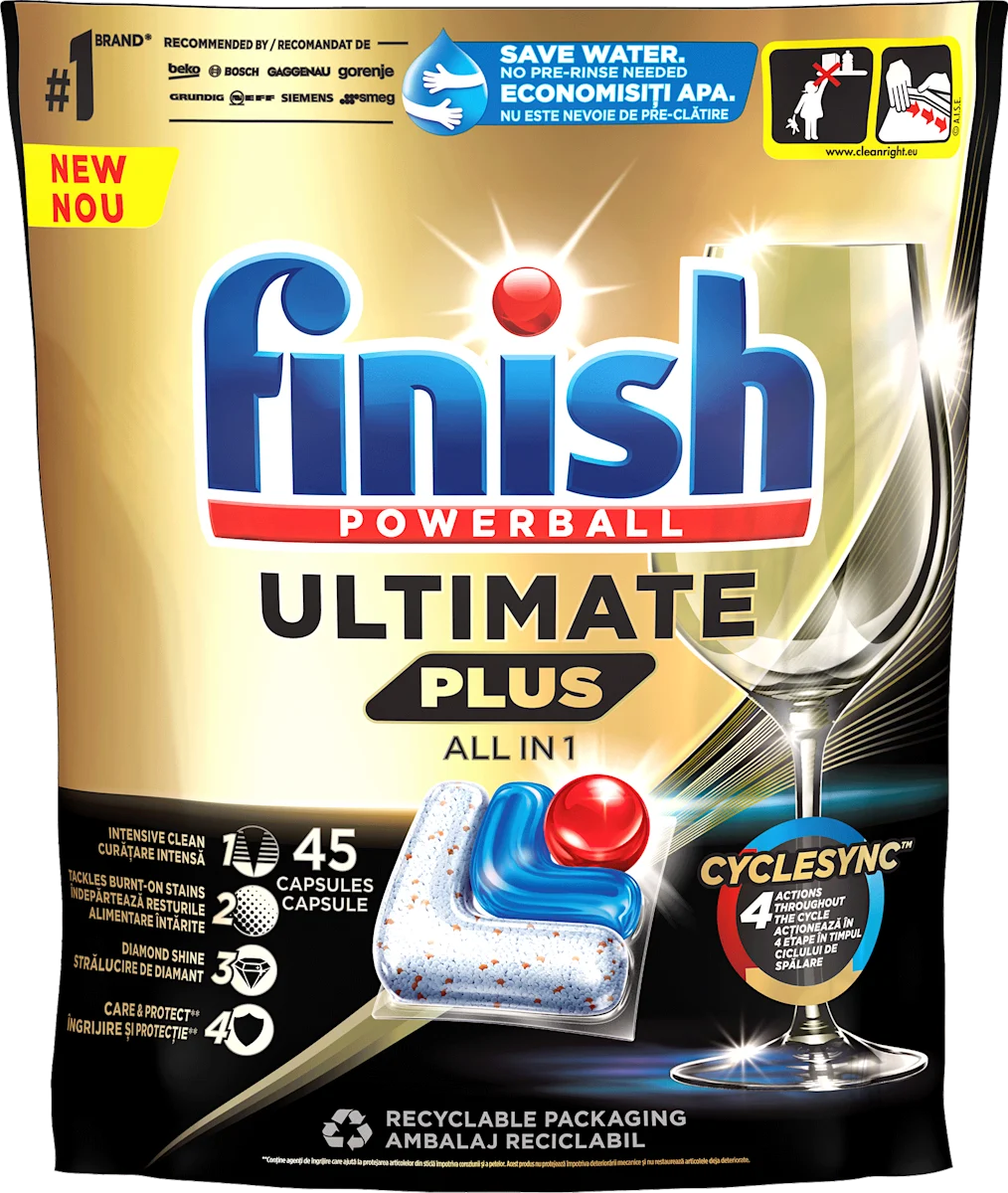 ULTIMATE PLUS ALL IN 1 tablete za pranje posudja, 45 kom