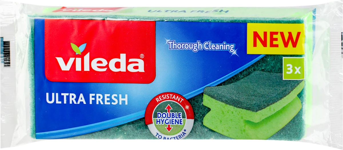 ULTRA FRESH antibakterijski sunđeri za pranje sudova, 3 kom