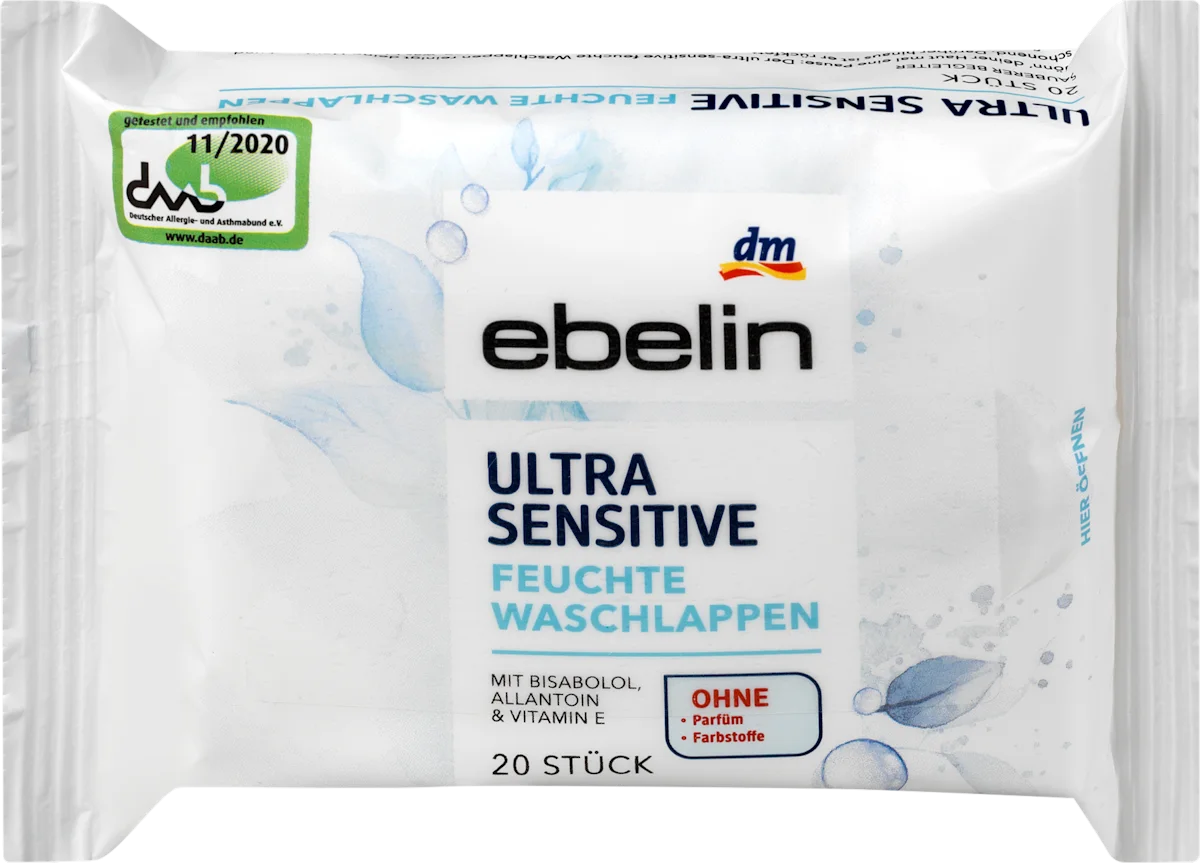 ULTRA SENSITIVE vlažne krpice za čišćenje kože, 20 kom