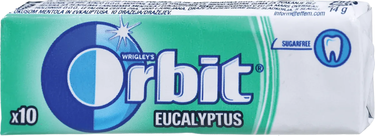 Žvakaća guma Eucalyptus, 10 kom