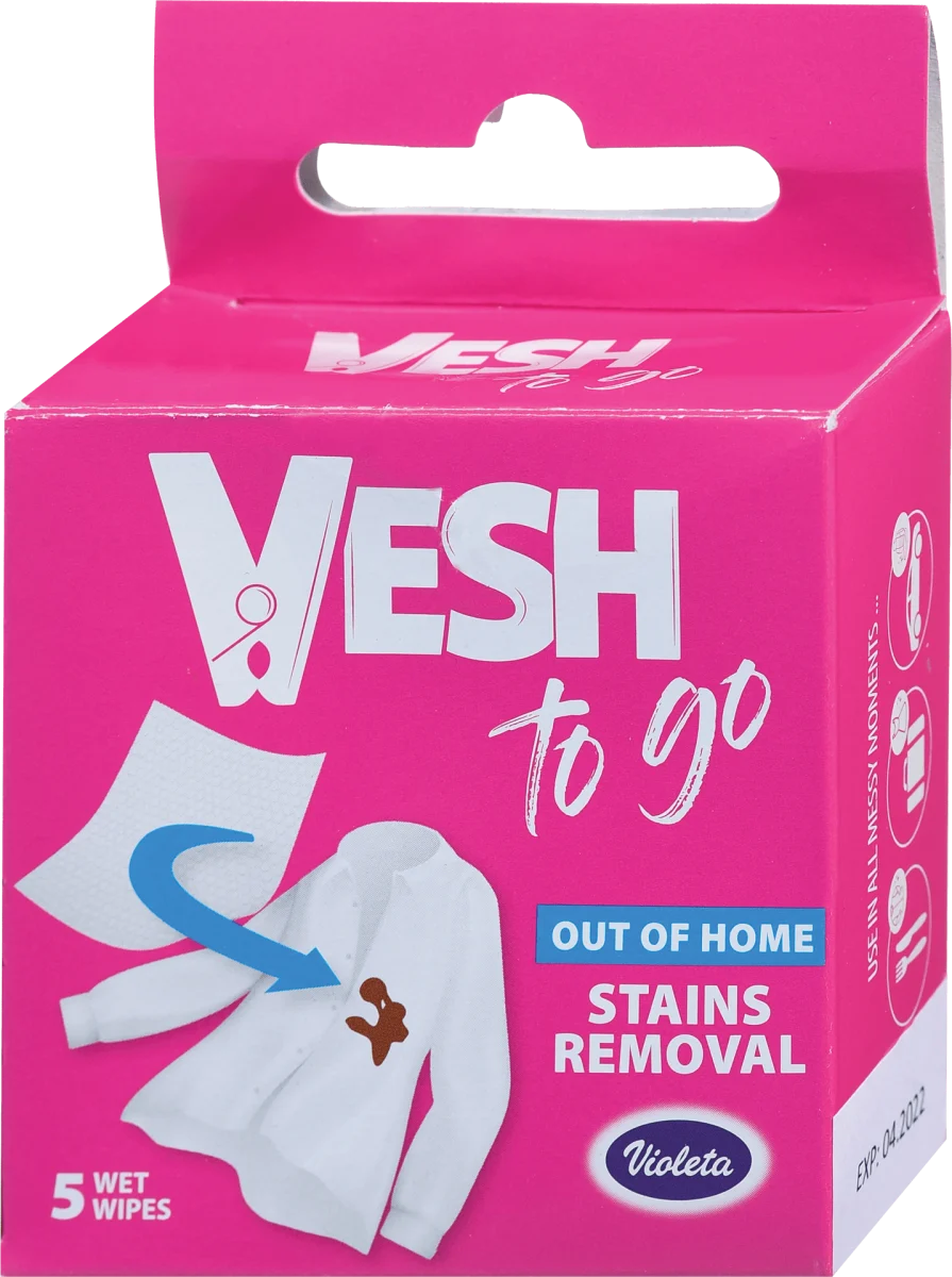 Vesh to go vlažne maramice - za uklanjanje fleka, 5 kom