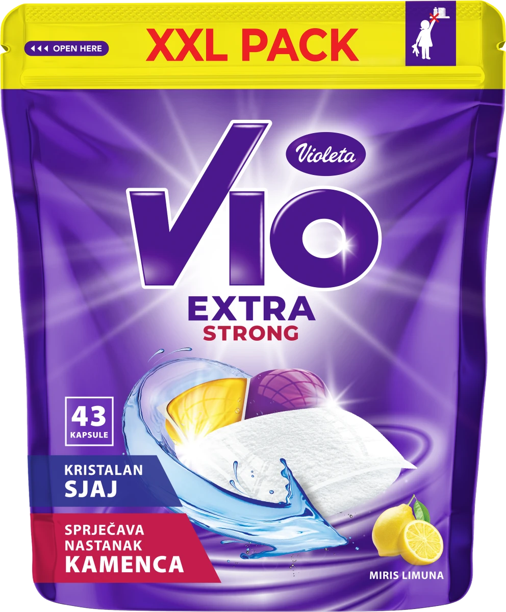 VIO EXTRA STRONG kapsule za pranje sudova - miris..., 43 kom