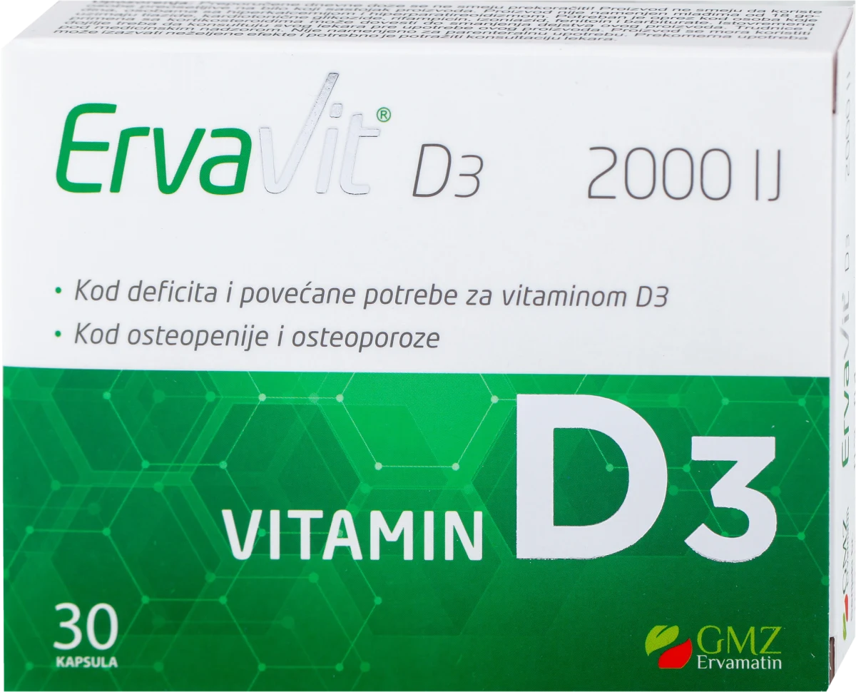 Vitamin D3 kapsule - 2000 IJ, 30 kom