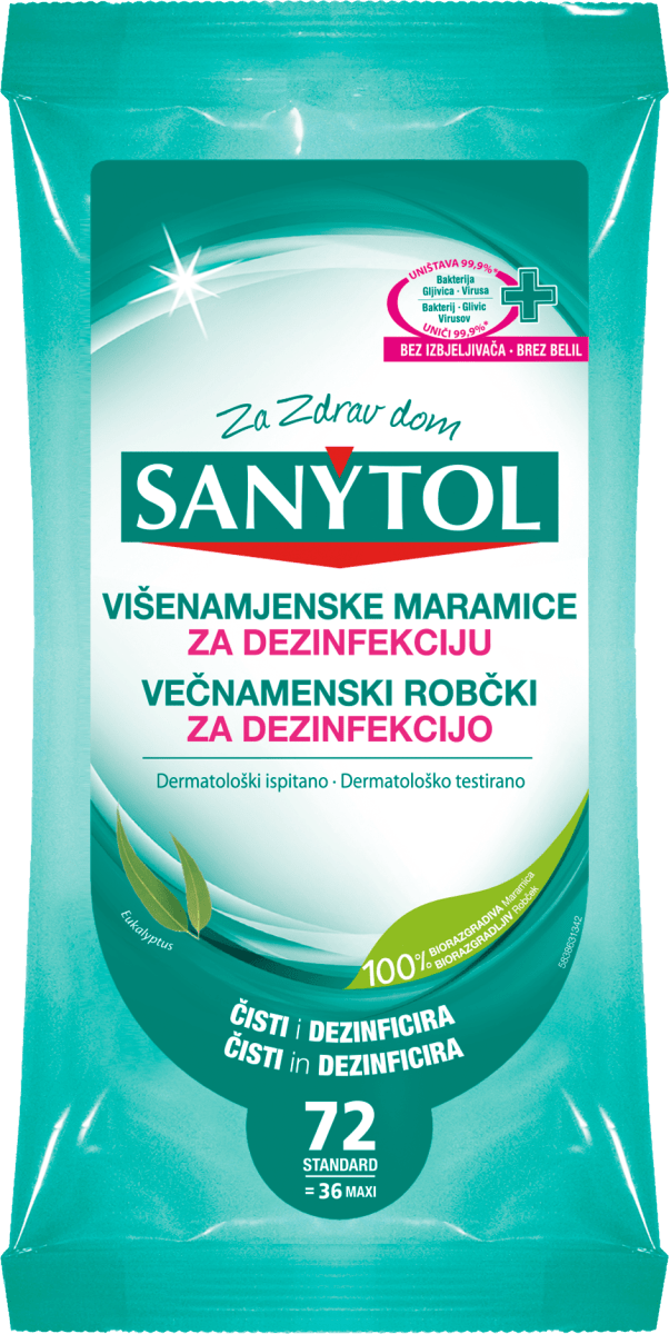 Vlažne maramice za dezinfekciju, 72 kom