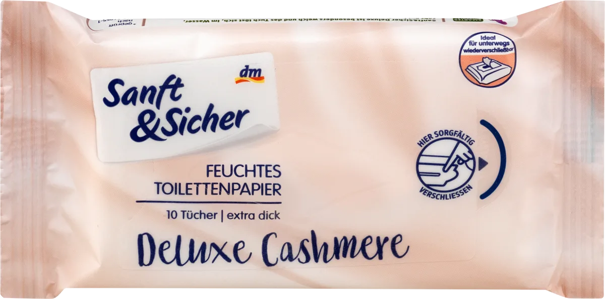 Vlažni toalet papir Deluxe - kašmir, 10 kom