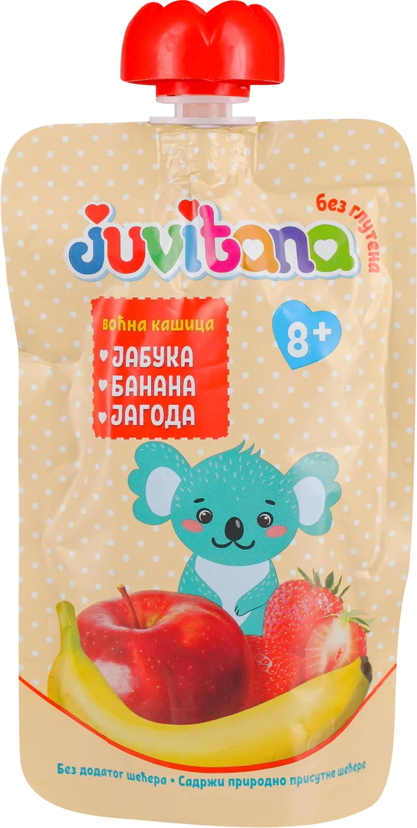 Voćna kašica - jabuka , banana, jagoda, od 8...., 100 g