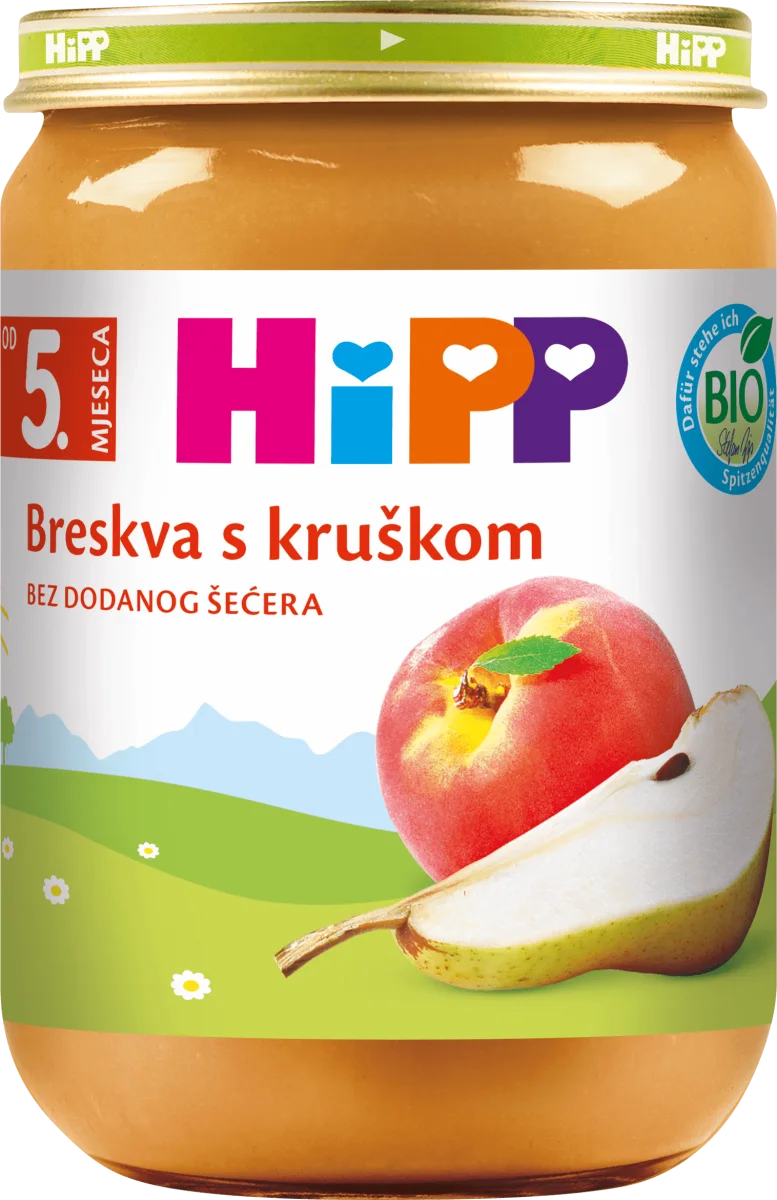 Voćna kašica od breskve i kruške, od 5. meseca, 190 g