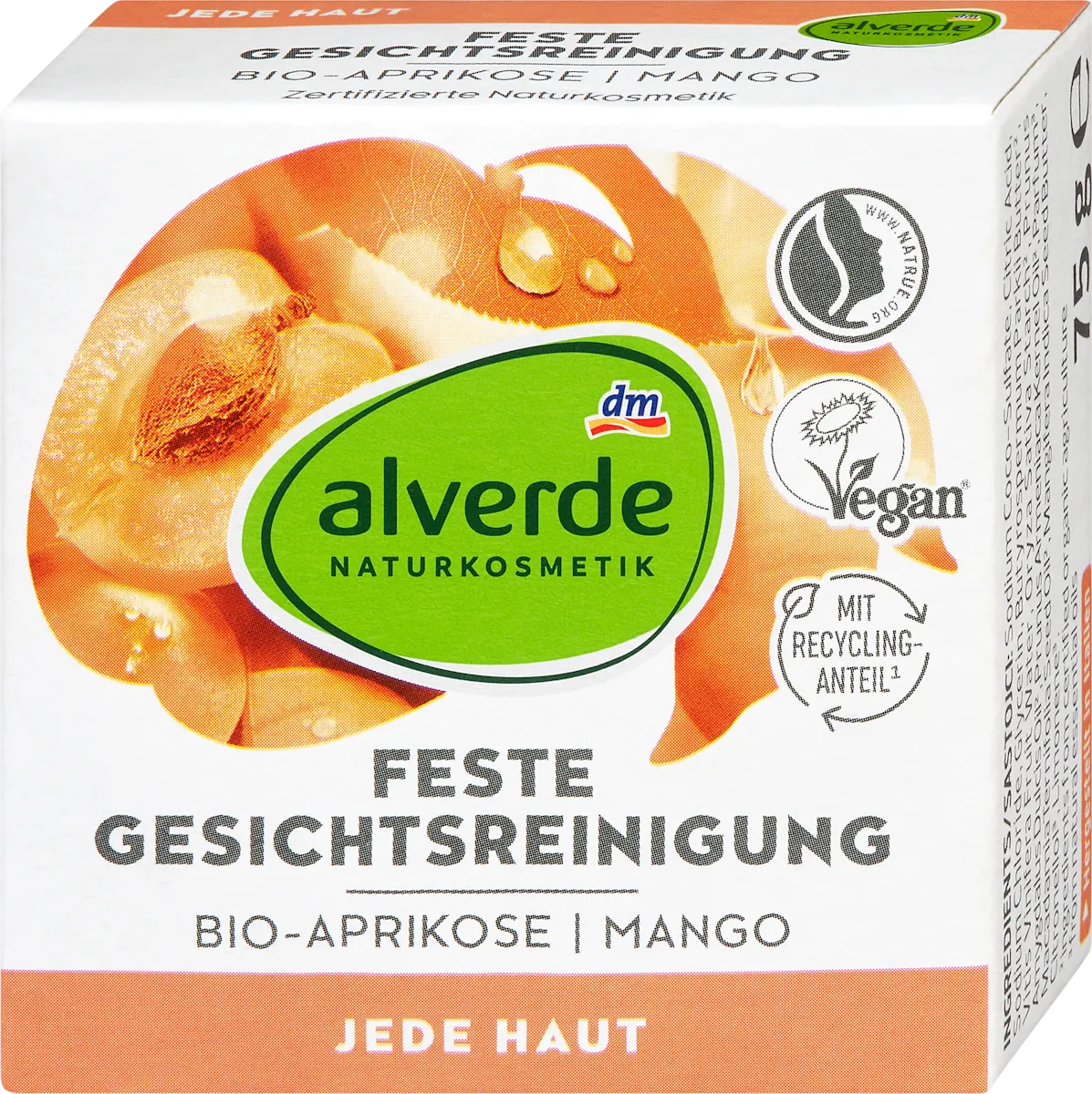 Čvrsti sapun za čišćenje lica - kajsija i mango, 75 g