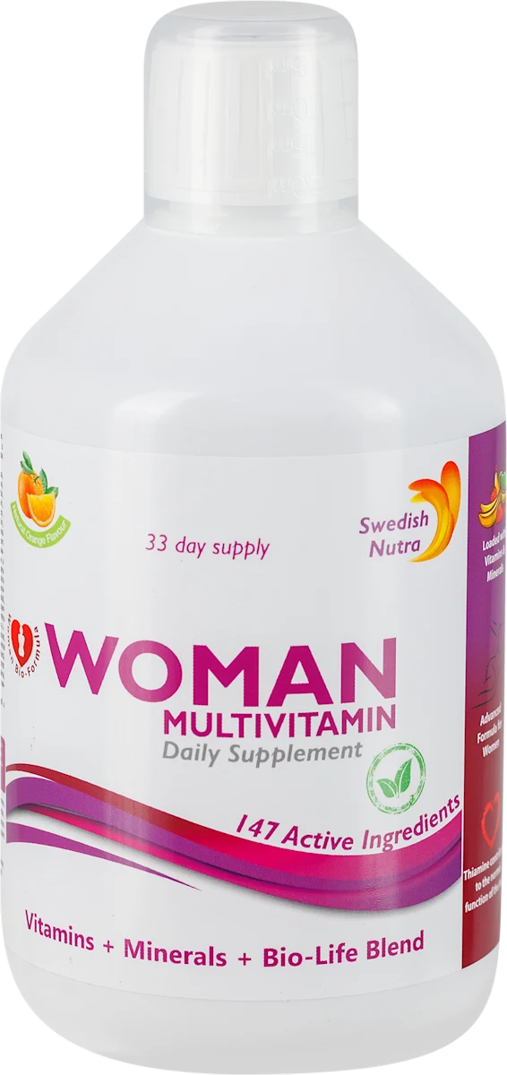 WOMAN MULTIVITAMIN tečni dodatak ishrani za žene, sa šećerom i zaslađivačima, 500 ml