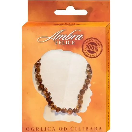 Ambra Felice ćilibarska ogrlica Raw  Barok