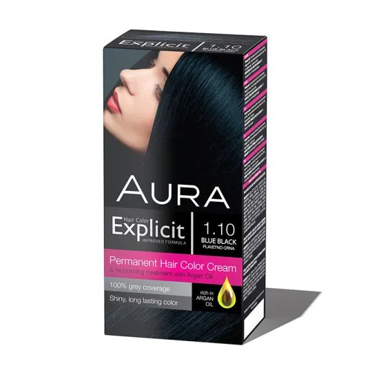 Aura Explicit boja za kosu 1.10 Plavetno crna