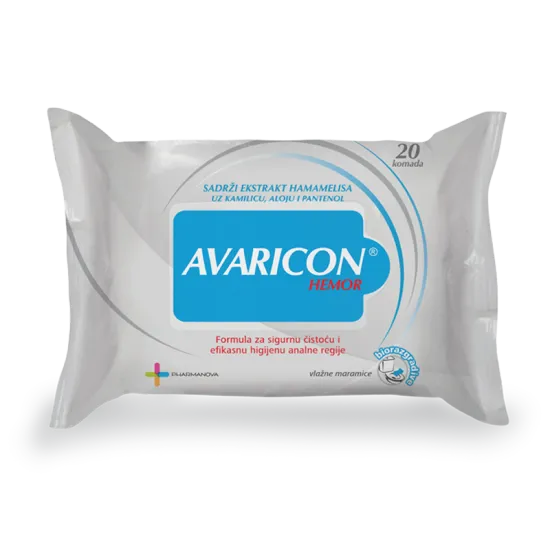 Avaricon hemor 20 vlažnih maramica