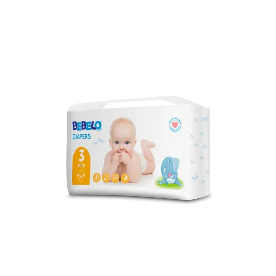 Bebelo® pelene Midi 3 (4-9kg), 54 komada