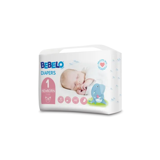 Bebelo® pelene Newborn 1 (2-5kg), 28 komada