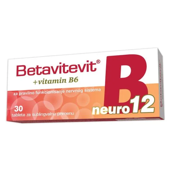 Betavitevit neuro B12 + vitamin B6 30 sublingvalnih tableta