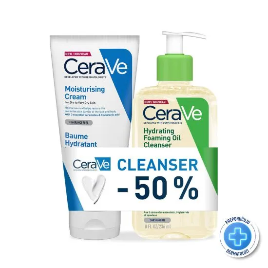 CeraVe set - Hydrating Foaming Oil Cleanser 236ml + hidratantna krema 177ml