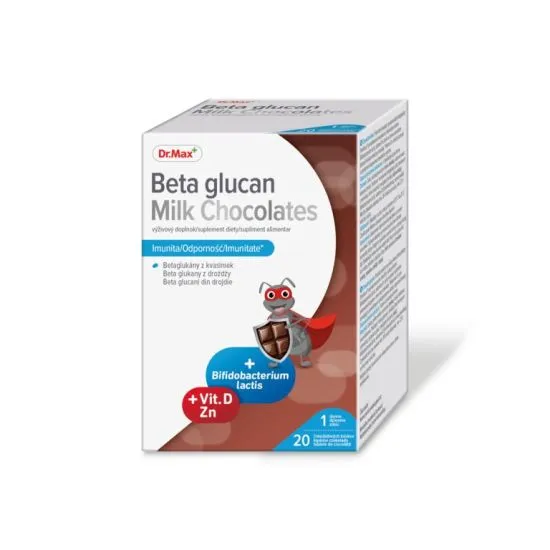 Dr. Max Beta glucan Milk Chocolates, 20 čokoladnih štanglica