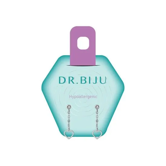 Dr.Biju minđuše 3.3MM Providne Krug i Viseće Srce