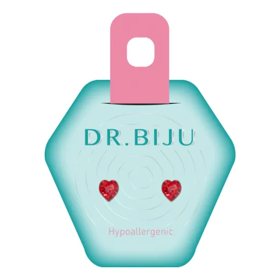 Dr.Biju minđuše 5.5MM Crvene Srce