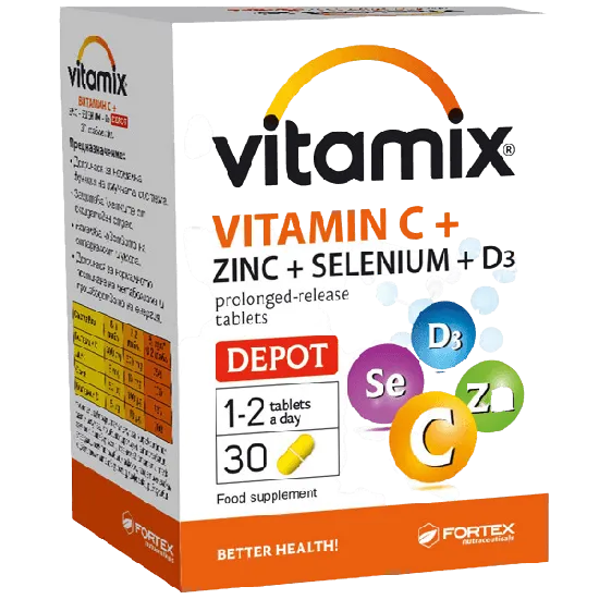 Fortex Vitamin C+Zinc+Selenium+D3 Depot 30 tableta