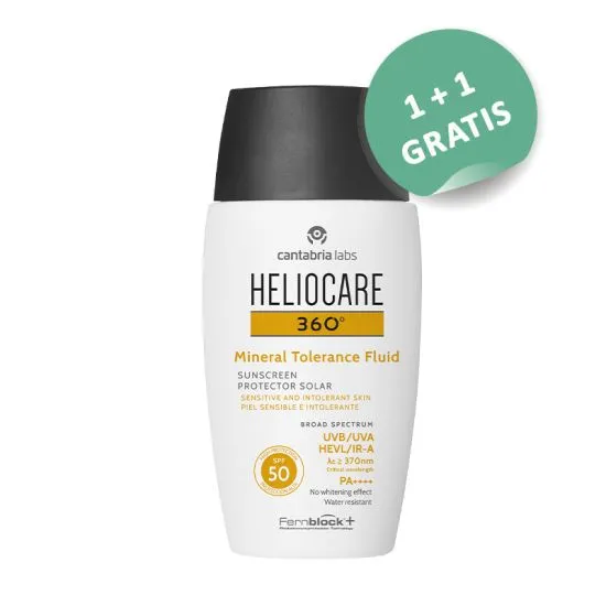 Heliocare 360 Mineral tolerance fluid SPF 50, 50ml, 1+1 Gratis