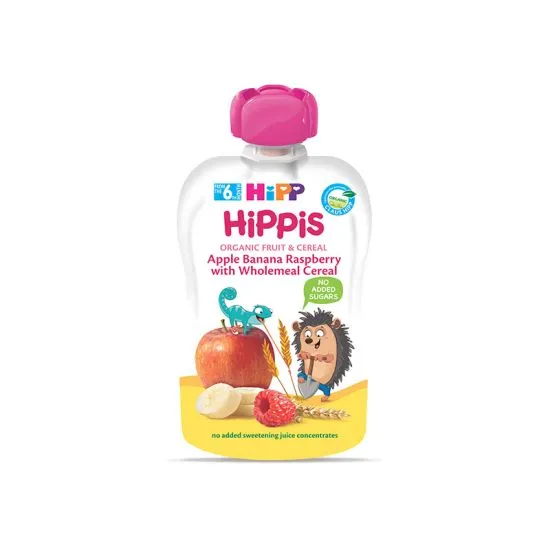 Hipp pouch jabuka, banana, malina sa integralnim žitaricama 100g