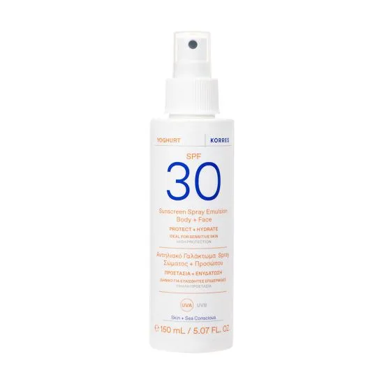 Korres Yoghurt Emulzija u spreju za zaštitu od sunca za lice i telo SPF 30 150ml