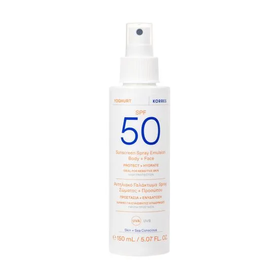 Korres Yoghurt Emulzija u spreju za zaštitu od sunca za lice i telo SPF 50 150ml