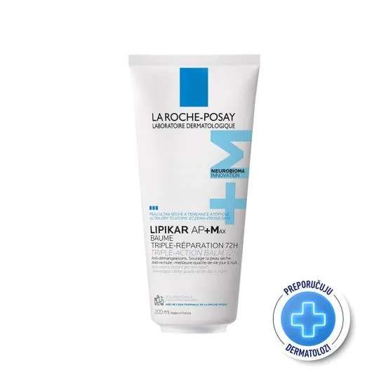 La Roche Posay Lipikar Baume AP+MAX Balzam sa trostrukim delovanjem za ultrasuvu kožu sklonu atopijskom ekcemu 200ml