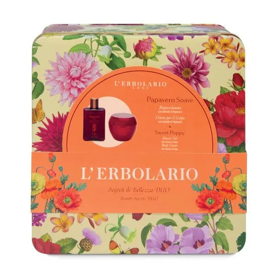 Lerbolario Sweet poppy set u kutiji krema za telo i gel za tuširanje