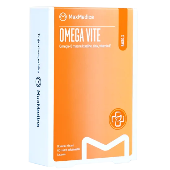 Maxmedica Omega Vite - Omega 3 sa cinkom i vit E, 60 kapsula