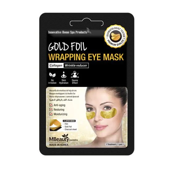 MBeauty zlatna maska u foliji za područje ispod očiju za redukciju bora 1 par 12ml