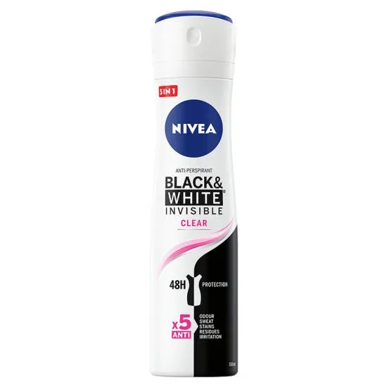 Nivea Black & White Invisible Clear dezodorans u spreju 150ml