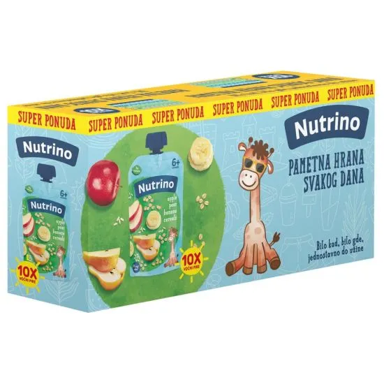 Nutrino kids kopak jabuka, kruška, banana, žitarice 10x100g