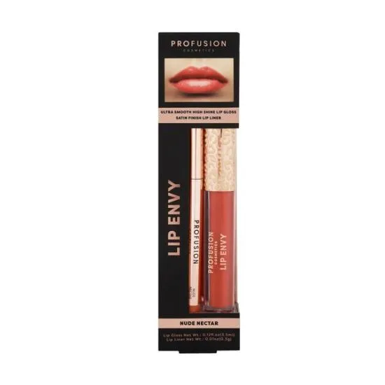 Profusion Lip Envy High Shine Lip Gloss &amp; Satin Lip Liner Duo Nude Nectar