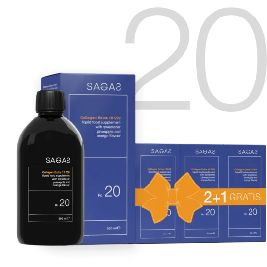 Sagas Rc 20 Collagen Extra 15 000 Paket 3X500ml