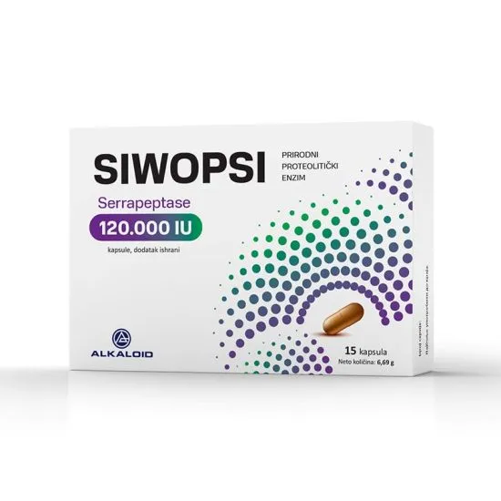 Siwopsi Serrapeptase 120000IU 15 kapsula