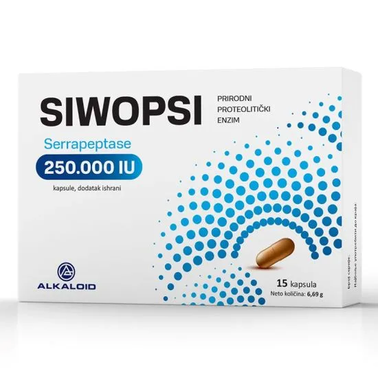 Siwopsi Serrapeptase 250000IU 15 kapsula