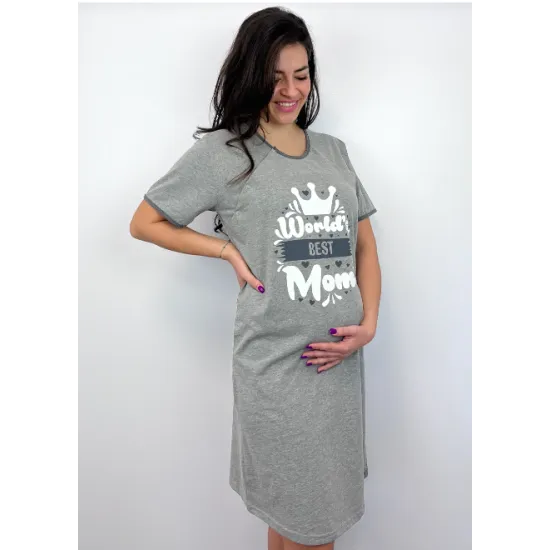Spavaćica za trudnice i dojenje Best Mom siva L
