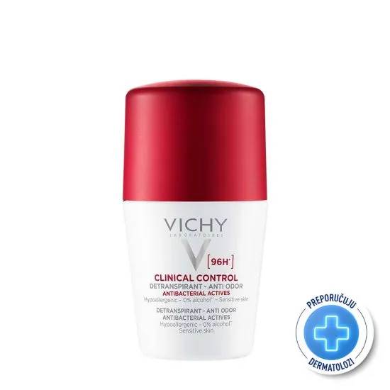 Vichy Deodorant Clinical control roll-on dezodorans protiv neprijatnih mirisa do 96h, 50 ml