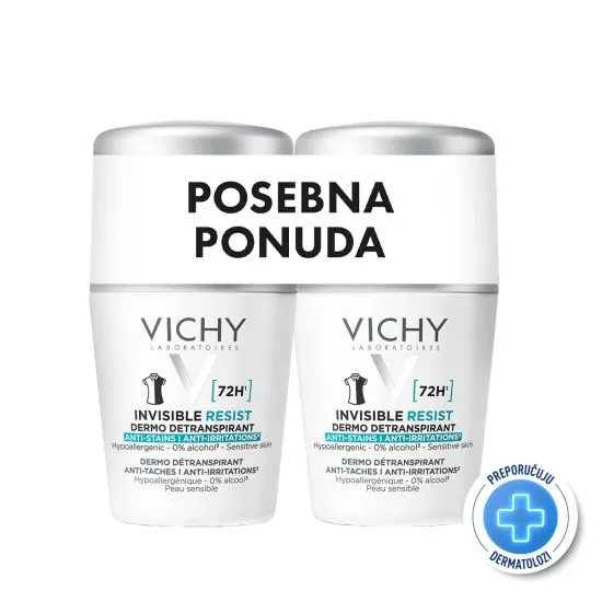 Vichy Invisible resist 72h - Dermo Detranspirant Promo - protiv mrlja i protiv nadraženosti, 50ml