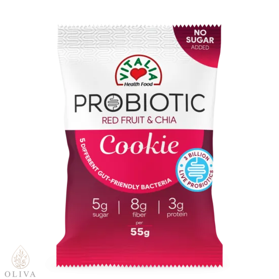 Vitalia Probiotic kolačić crveno voće i čija preliven belom čokoladom 55g