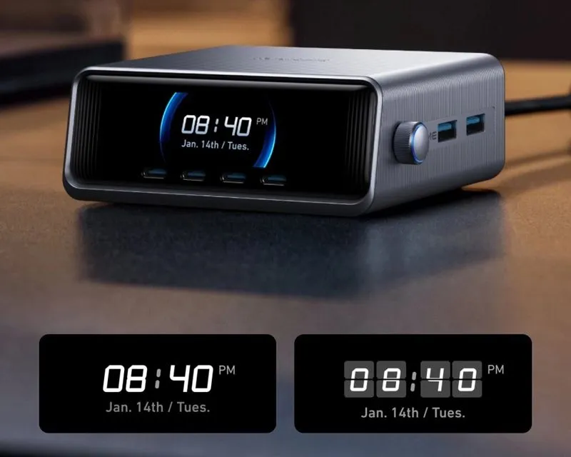 ANKER Prime 250W GaN stoni brzi punjač, 6-portova (4x USB-C, 2x USB-A) srebrni