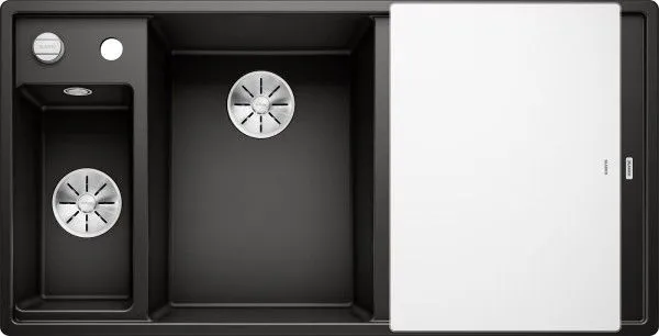 Blanco SUDOPERA AXIA III 6 S levo CRNA/Staklena daska