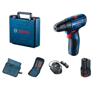 Bosch AKUMULATORSKA BUŠILICA - ODVRTAČ + 23-DELNI SET BITOVA ZA BUŠENJE I UVRTANJE SA DRŽAČEM U KOFERU GSR 120-Li; 2x2,0Ah (06019G8002)
