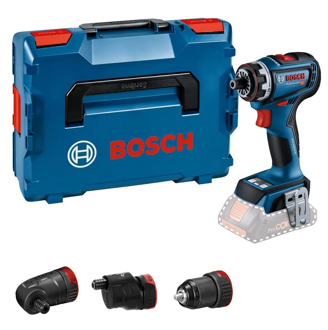 Bosch AKUMULATORSKA BUŠILICA - ODVRTAČ GSR 18V-90 FC Solo + 3 FC nastavka u L-Boxx koferu (06019K6203)